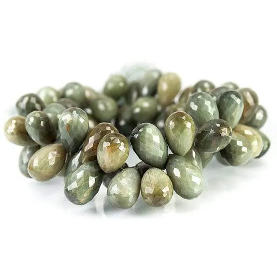 Beadsofcambaycom Earrings Green Cats Eye Quartz Faceted Tear Drop Briolette Beads Beadsofcambaycom Earrings Green Cats Eye Quartz Faceted Tear Drop Briolette Beads