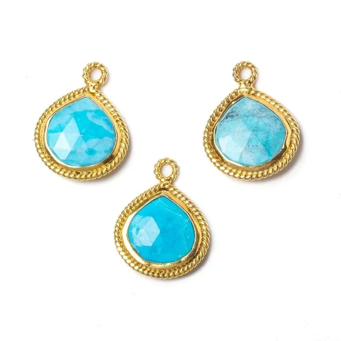 Beadsofcambaycom Necklaces 15x15mm Vermeil Rope Bezel Turquoise Howlite heart Pendant 1 piece Beadsofcambaycom Necklaces 15x15mm Vermeil Rope Bezel Turquoise Howlite heart Pendant 1 piece