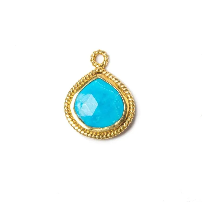 Beadsofcambaycom Necklaces 15x15mm Vermeil Rope Bezel Turquoise Howlite heart Pendant 1 piece Beadsofcambaycom Necklaces 15x15mm Vermeil Rope Bezel Turquoise Howlite heart Pendant 1 piece