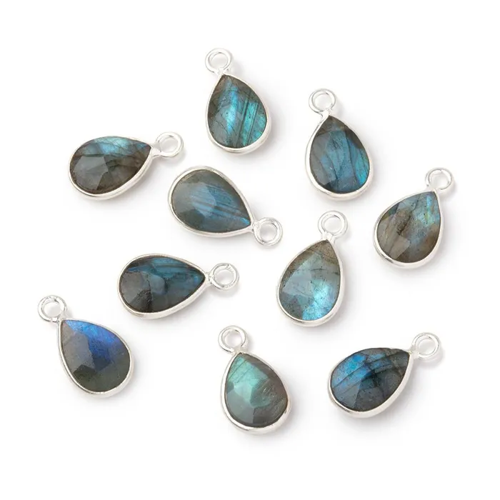 Beadsofcambaycom Necklaces 9x12mm Silver Bezel Blue Flash Labradorite Faceted Pear Pendant 1 Focal Beadsofcambaycom Necklaces 9x12mm Silver Bezel Blue Flash Labradorite Faceted Pear Pendant 1 Focal