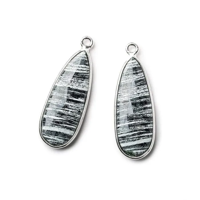 Beadsofcambaycom Rings Sterling Silver Bezel Zebra Jasper Elongated Faceted Pear Set of 2 Pendants 28x11mm Beadsofcambaycom Rings Sterling Silver Bezel Zebra Jasper Elongated Faceted Pear Set of 2 Pendants 28x11mm