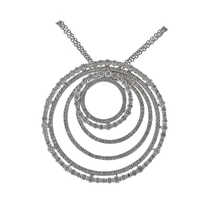 Bucherer Necklaces Bucherer Gold 425ctw Diamond Pendant Necklace