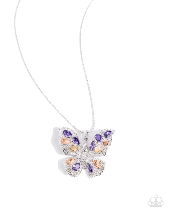 Complete Look Purple Butterfly Necklace and Ring Set Jewelry by Bretta Paparazzi Accessories Necklaces