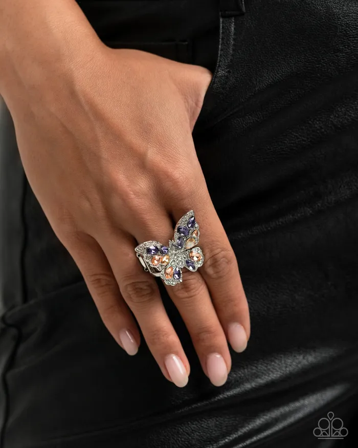 Complete Look Purple Butterfly Necklace and Ring Set Jewelry by Bretta Paparazzi Accessories Necklaces