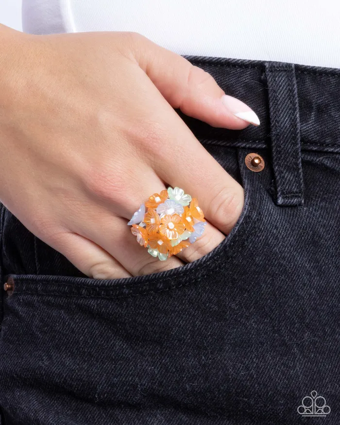 Corsage Celebration Orange Ring Jewelry by Bretta Paparazzi Accessories Rings