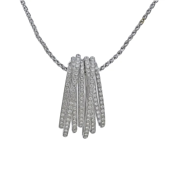 De Grisogono Necklaces De Grisogono Allegra White Gold Diamond Pendant Necklace