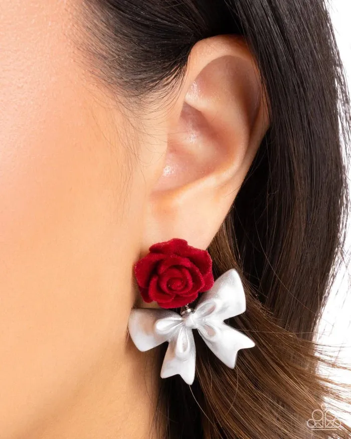 Earrings Paparazzi Accessories Rosette Rarity Red Earrings Jewelry by Bretta