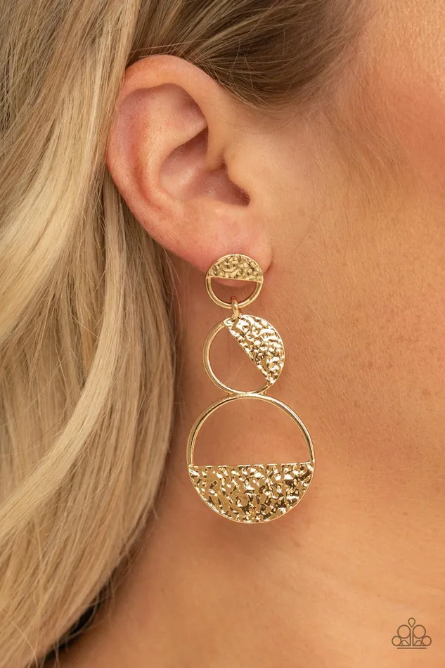 Earrings Paparazzi Accessories Triple Trifecta Gold Earrings Jewelry By Bretta