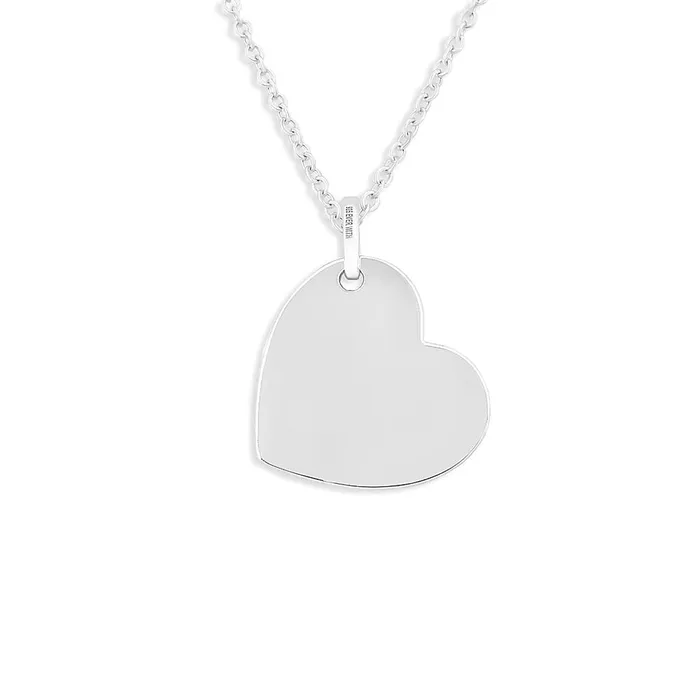 EverWith Necklaces EverWith Engraved Heart Drawings Memorial Pendant with Fine Crystal
