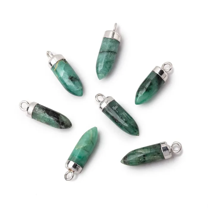 Necklaces 1216mm Silver Leafed Emerald Plain Spike Focal Pendant 1 piece Beadsofcambaycom Necklaces 1216mm Silver Leafed Emerald Plain Spike Focal Pendant 1 piece Beadsofcambaycom