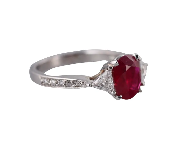 Not Signed Rings 233ct Ruby Diamond Gold Ring