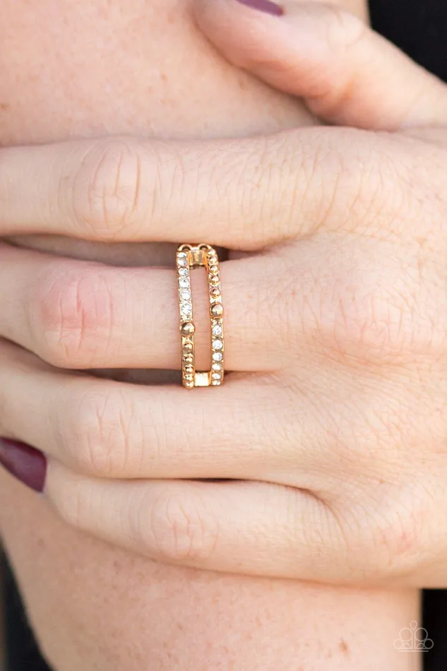 Paparazzi Accessories Rings Dauntless Shimmer Gold Ring Jewelry by Bretta