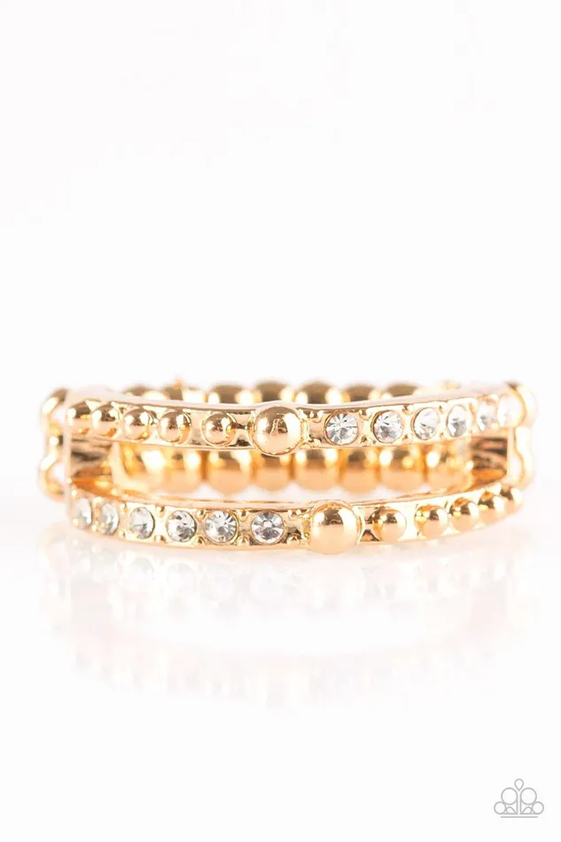 Paparazzi Accessories Rings Dauntless Shimmer Gold Ring Jewelry by Bretta