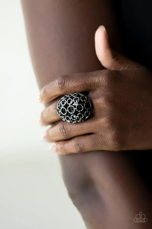Paparazzi Accessories Stellar Scope Black Ring Jewelry by Bretta Rings