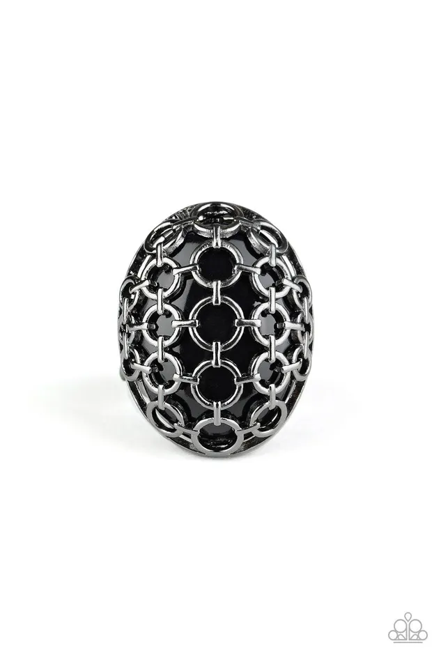 Paparazzi Accessories Stellar Scope Black Ring Jewelry by Bretta Rings