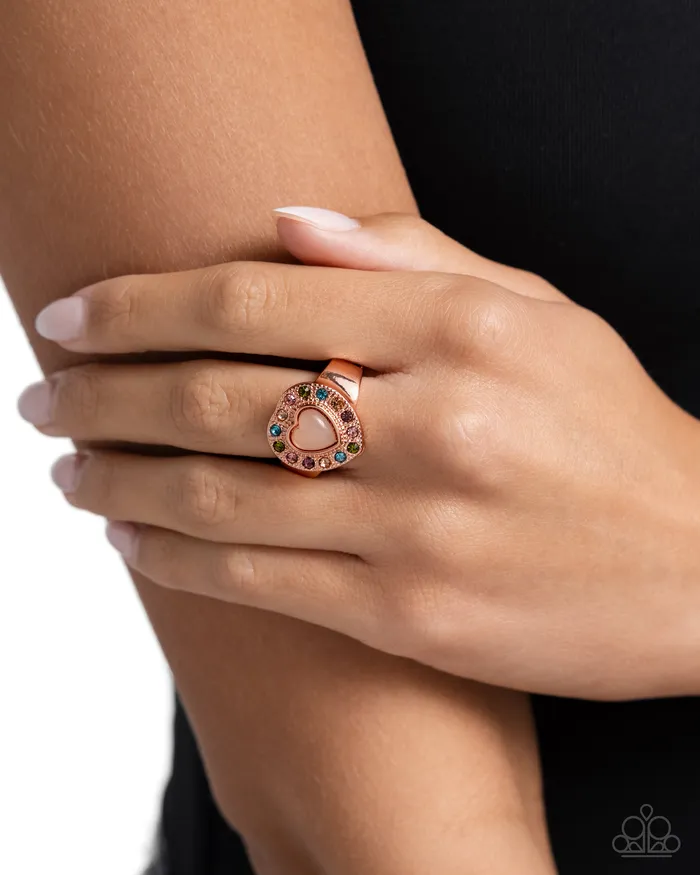 Paparazzi Accessories Sympathetic Shimmer Copper Heart Ring Jewelry by Bretta Rings Paparazzi Accessories Sympathetic Shimmer Copper Heart Ring Jewelry by Bretta Rings