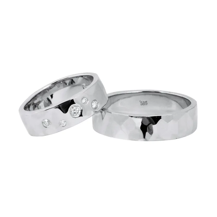 Rings Joanna Jablko Jewelry Facet 14 kt white gold diamond ring