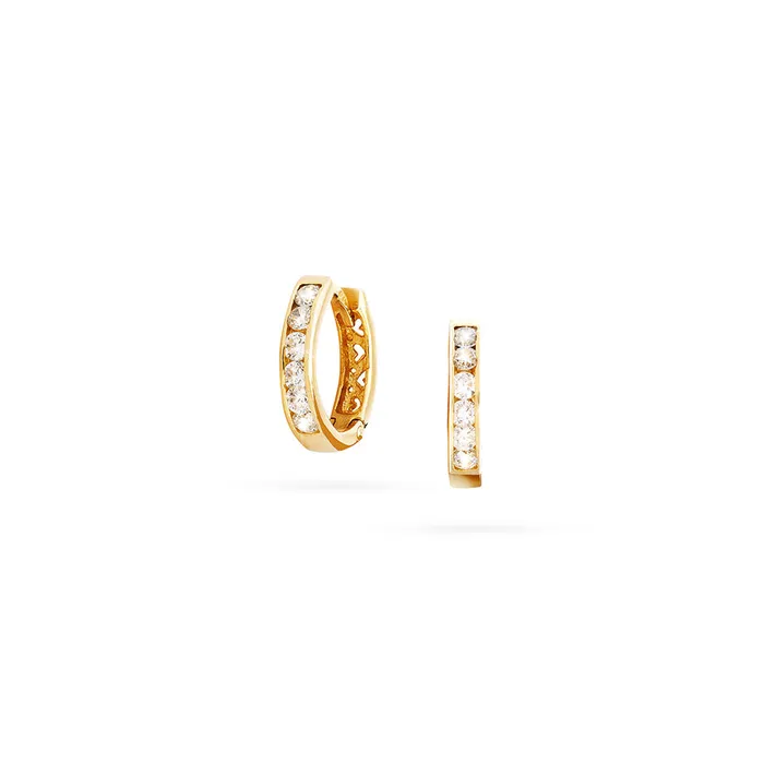 Senso Gold Earrings Womens gold earrings rings with zircons 14k gold 10 mm Senso Gold Crystal Senso Gold Earrings Womens gold earrings rings with zircons 14k gold 10 mm Senso Gold Crystal