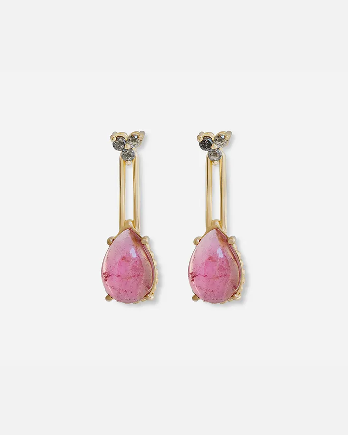 Skull Tourmaline and Black Diamond Drop Earrings Fitzgerald Jewelry Earrings Skull Tourmaline and Black Diamond Drop Earrings Fitzgerald Jewelry Earrings