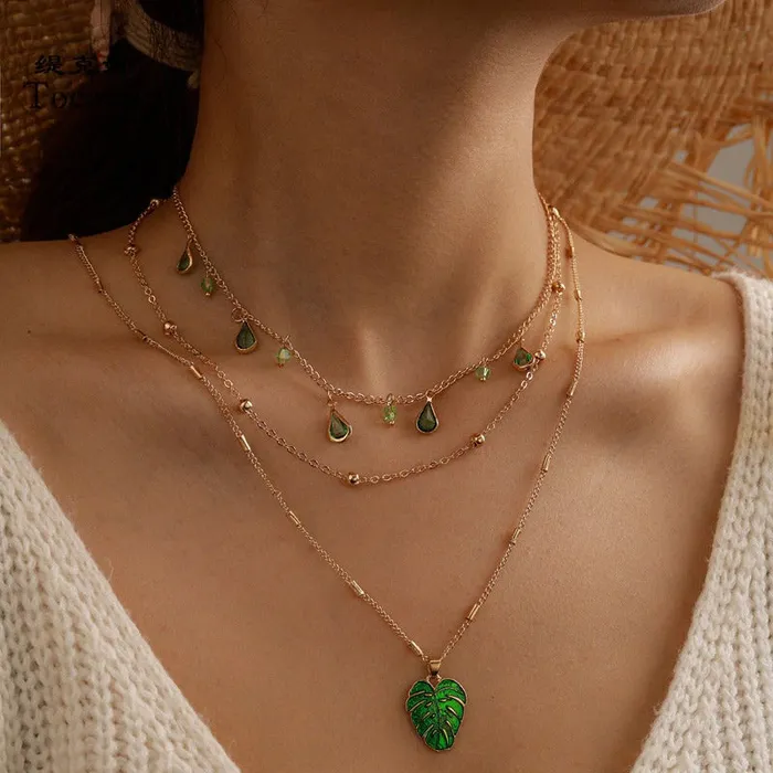 UrbanVinta Necklaces Green Drop Envy Necklace