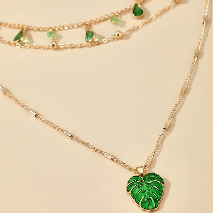 UrbanVinta Necklaces Green Drop Envy Necklace UrbanVinta Necklaces Green Drop Envy Necklace