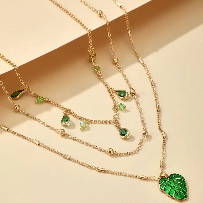 UrbanVinta Necklaces Green Drop Envy Necklace UrbanVinta Necklaces Green Drop Envy Necklace