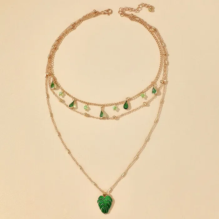 UrbanVinta Necklaces Green Drop Envy Necklace UrbanVinta Necklaces Green Drop Envy Necklace