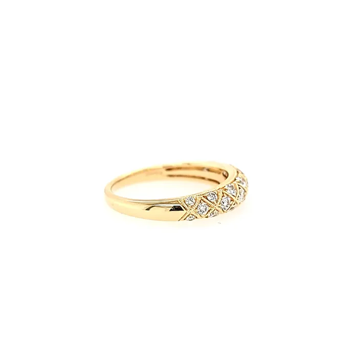 14k Yellow Gold Diamond Pod Ring I2837 SUP Rings