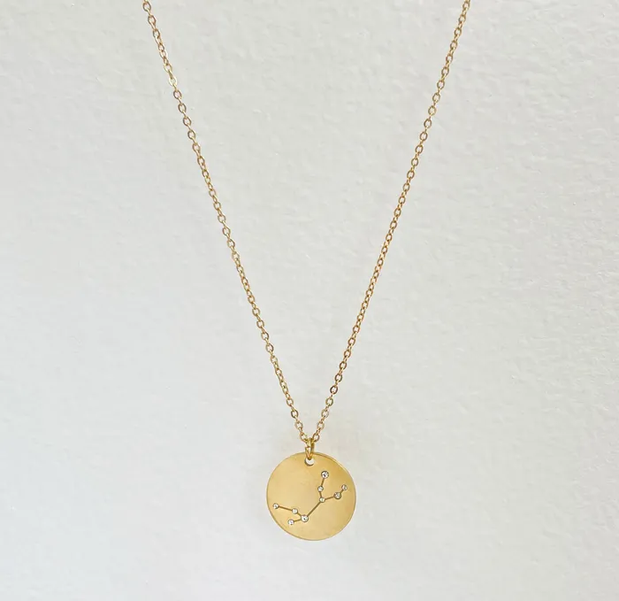 18K ZODIAC CONSTELLATION COIN PENDANT NECKLACE VIRGO MAI DSIRE Necklaces