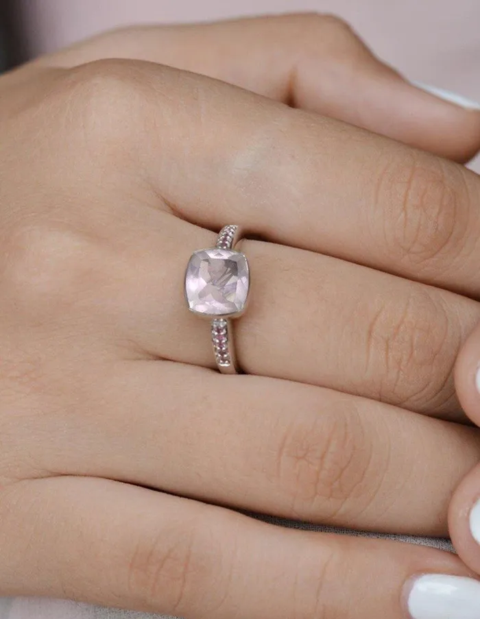 290 Ct Rose Quartz Tourmaline Solid 925 Sterling Silver Ring Jewelry YoTreasure Rings 290 Ct Rose Quartz Tourmaline Solid 925 Sterling Silver Ring Jewelry YoTreasure Rings