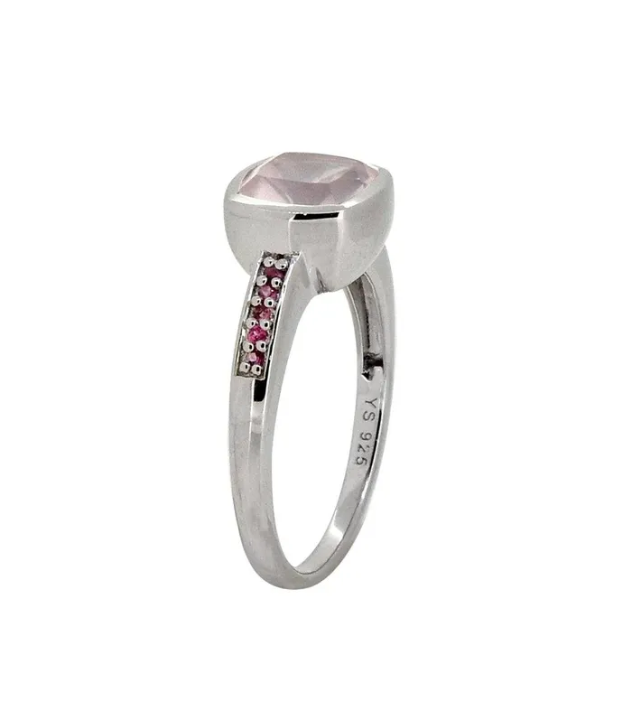 290 Ct Rose Quartz Tourmaline Solid 925 Sterling Silver Ring Jewelry YoTreasure Rings