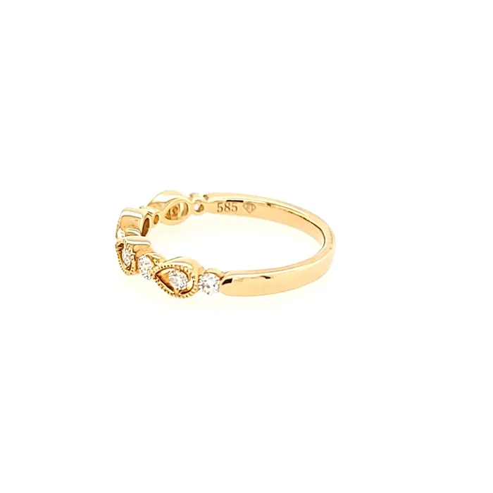 Armand Jacoby Yellow Gold Diamond Textured Pod Ring I3905 Rings