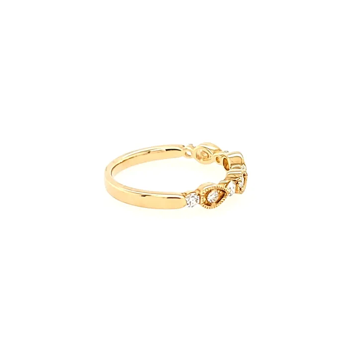 Armand Jacoby Yellow Gold Diamond Textured Pod Ring I3905 Rings