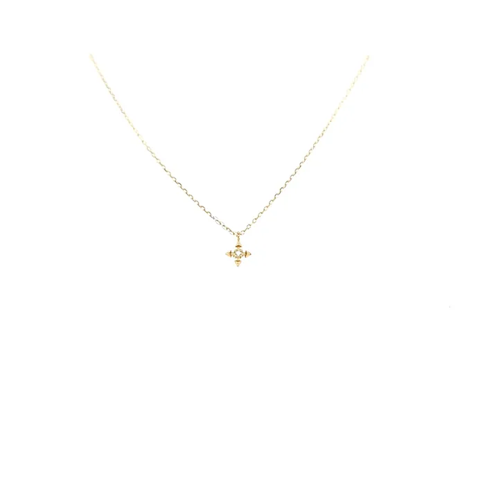 Aurelie G Necklaces 14k Yellow Gold Petite Arrow Compass Necklace I7292