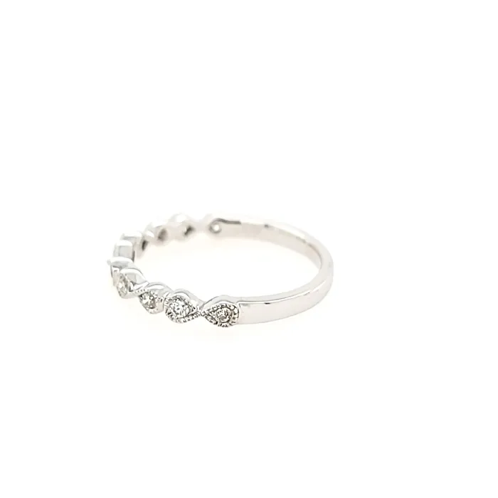 Bassali Rings 18k White Gold Diamond Infinity Stacker Ring I2147