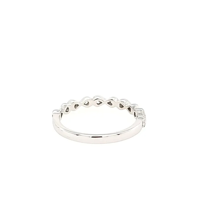 Bassali Rings 18k White Gold Diamond Infinity Stacker Ring I2147