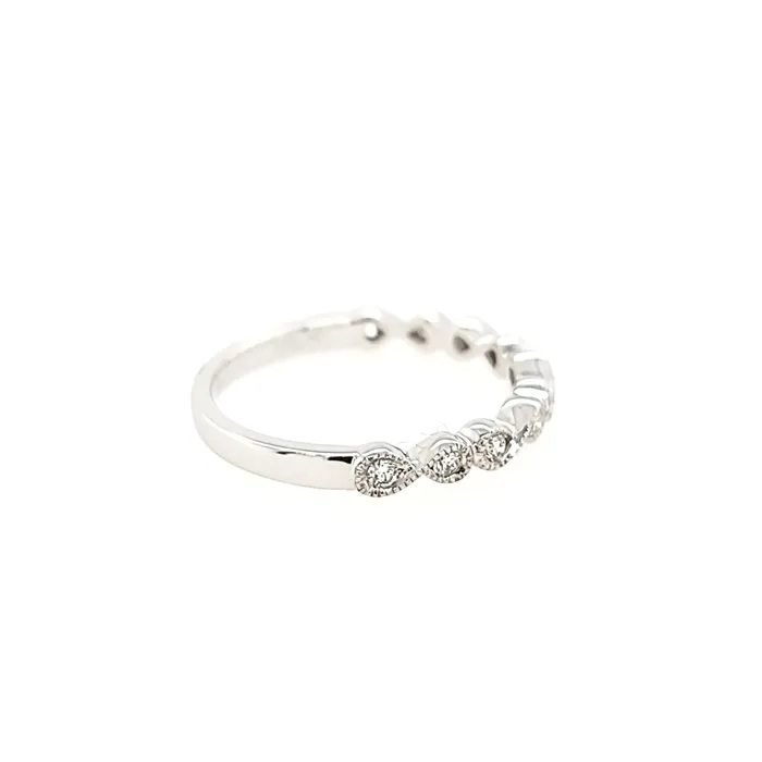 Bassali Rings 18k White Gold Diamond Infinity Stacker Ring I2147