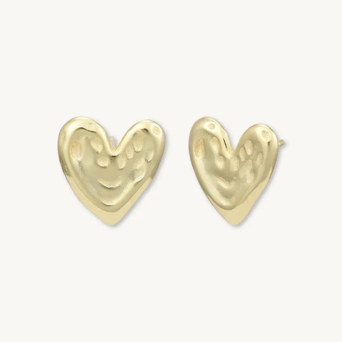 Camile Stone Earrings Molten Heart Statement Earrings