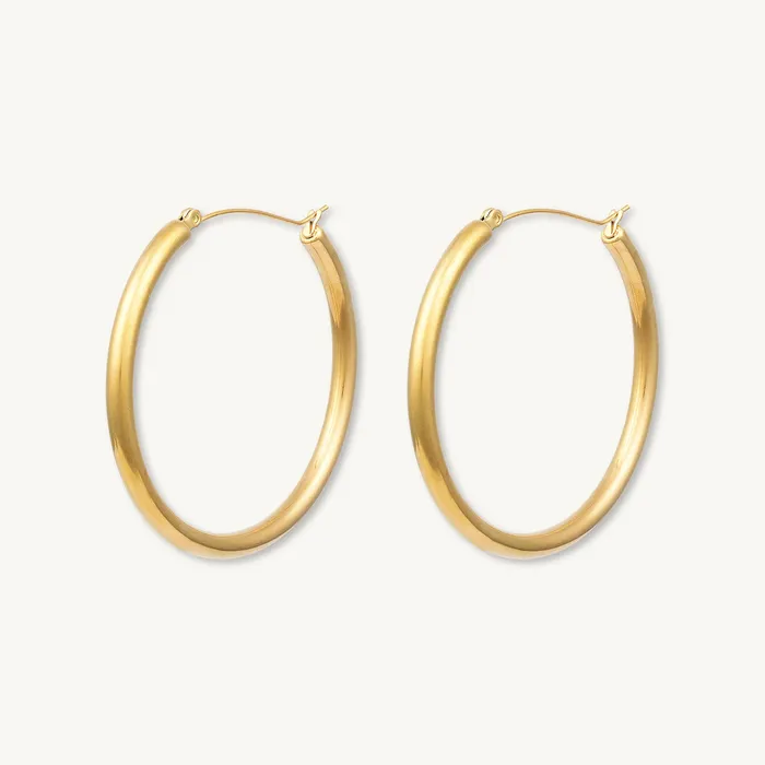 Camile Stone Earrings Nadia Tube Hoop Earrings