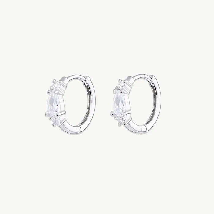 Camile Stone Earrings Teardrop Sapphire Huggie Earrings