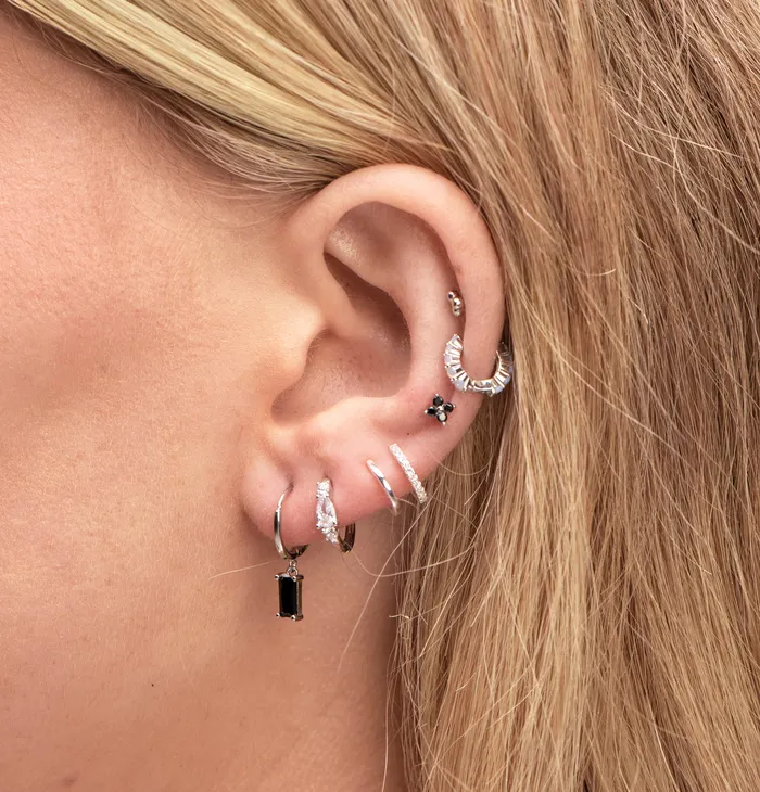 Camile Stone Earrings Teardrop Sapphire Huggie Earrings
