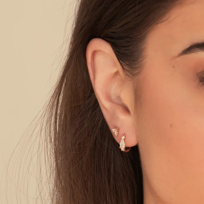 Camile Stone Earrings Teardrop Sapphire Huggie Earrings