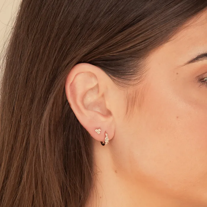 Camile Stone Earrings Teardrop Sapphire Huggie Earrings