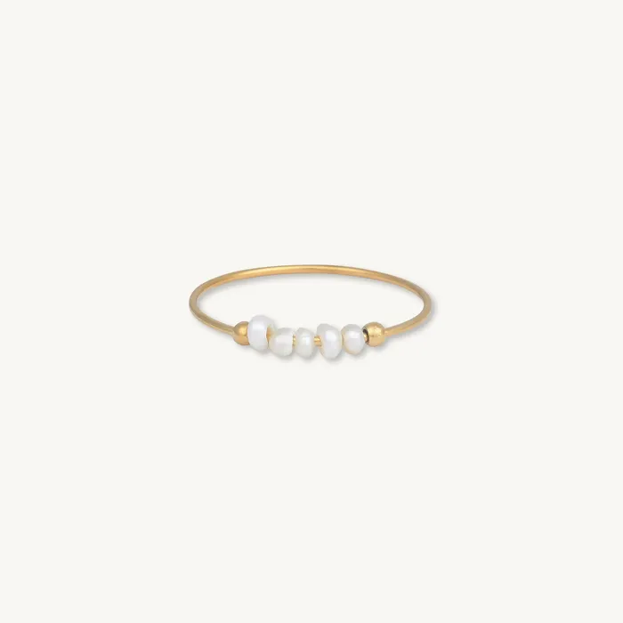 Camile Stone Freshwater Pearl Stacking Ring Rings