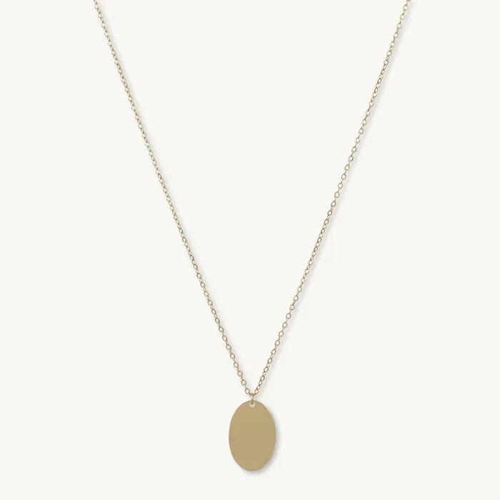 Camile Stone Necklaces Oval Engraved Personalised Necklace