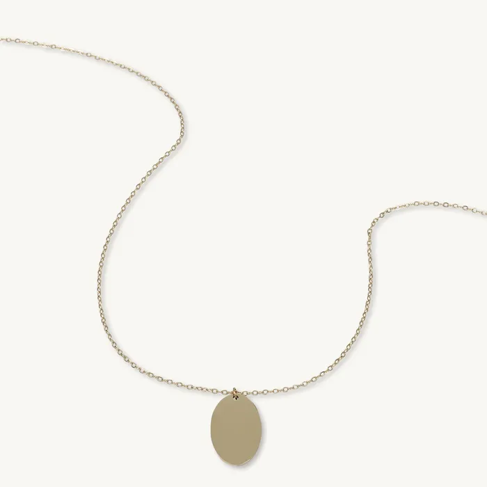 Camile Stone Necklaces Oval Engraved Personalised Necklace