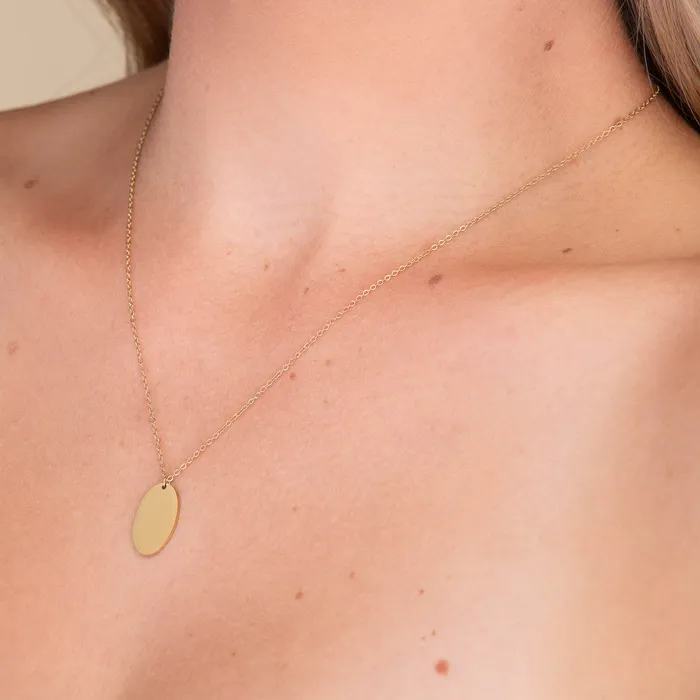 Camile Stone Necklaces Oval Engraved Personalised Necklace