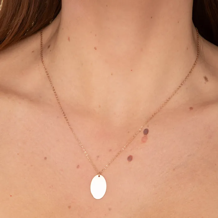 Camile Stone Necklaces Oval Engraved Personalised Necklace