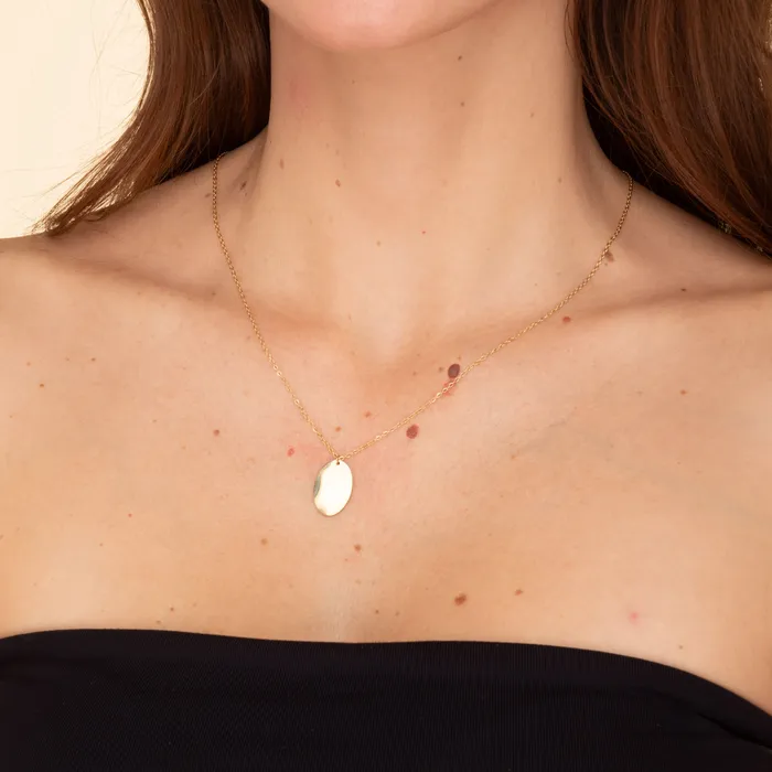Camile Stone Necklaces Oval Engraved Personalised Necklace