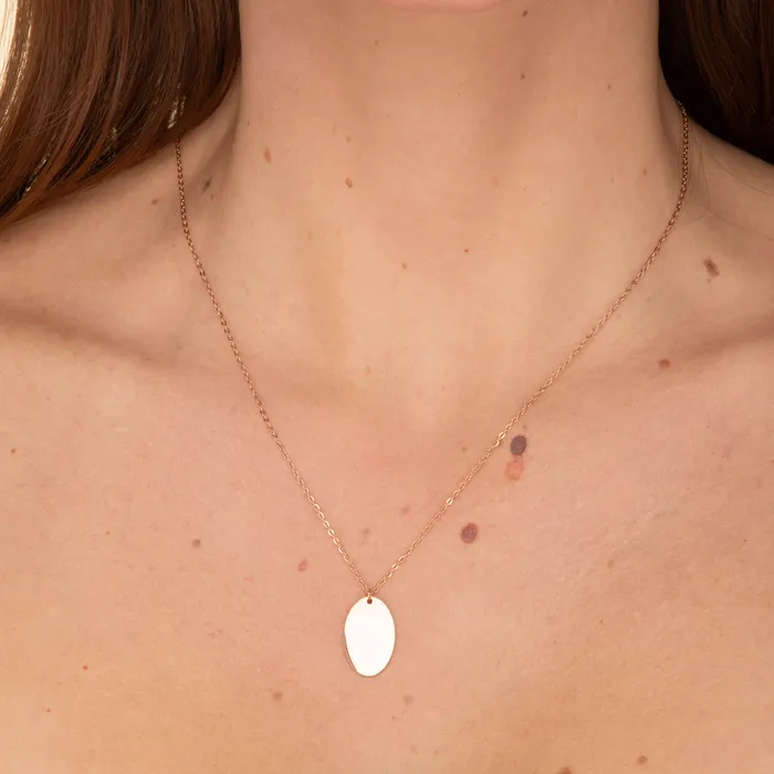Camile Stone Necklaces Oval Engraved Personalised Necklace